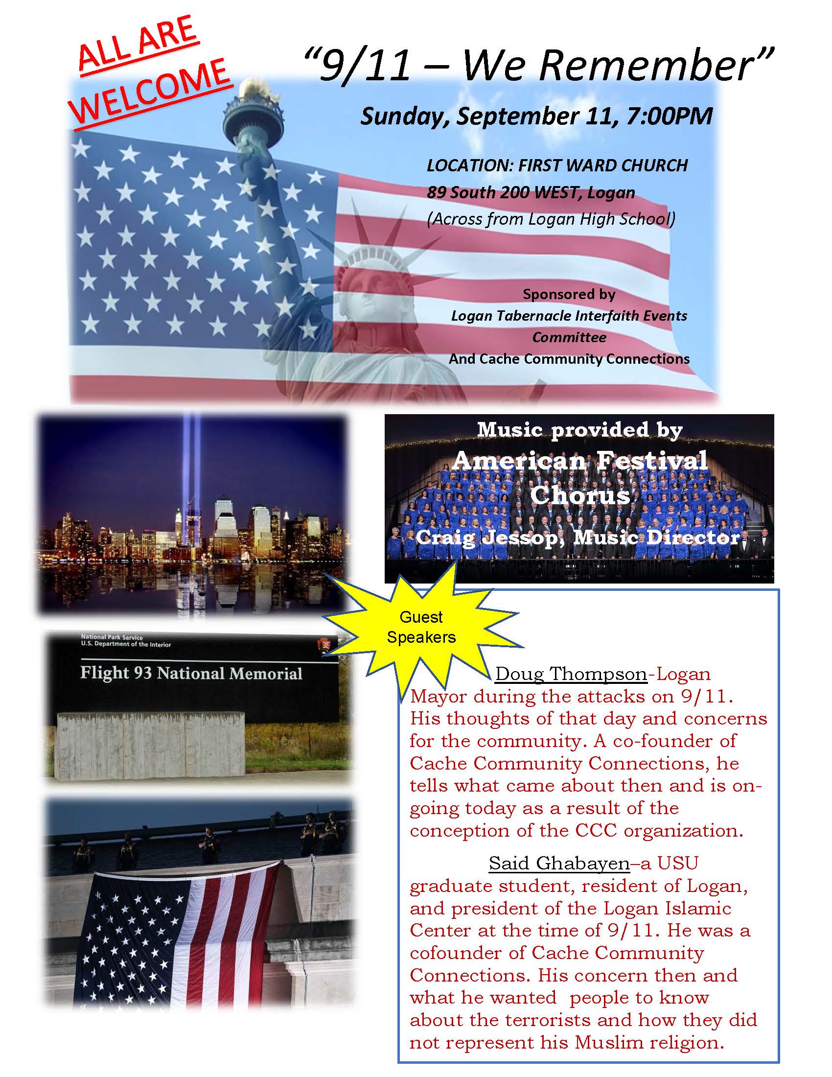 9/11 We Remember event Cache Community Connections